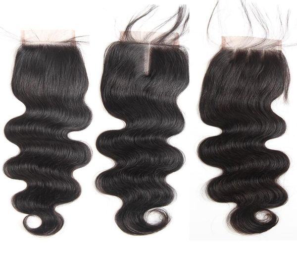 

44 lace closure brazilian virgin human hair lace closure body wave straight water wave loose deep wave kinky curly hair closu4941772, Black;brown