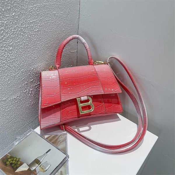

65% off 2023 new bagdesigner hourglass handheld women's new fashion net red same crocodile one shoulder crossbody bag female bag