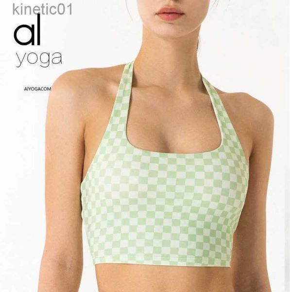 

desginer alo yoga bra originnew fit back sports bra shockproof gathering bra shock absorbing fitness suit tank top, White
