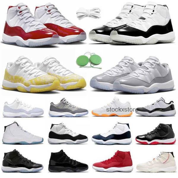 

11s 11 mens basketball shoes dmp cherry midnight navy cool cement grey citrus legend gamma unc blue bred snakeskin concord space jam men wom, Black