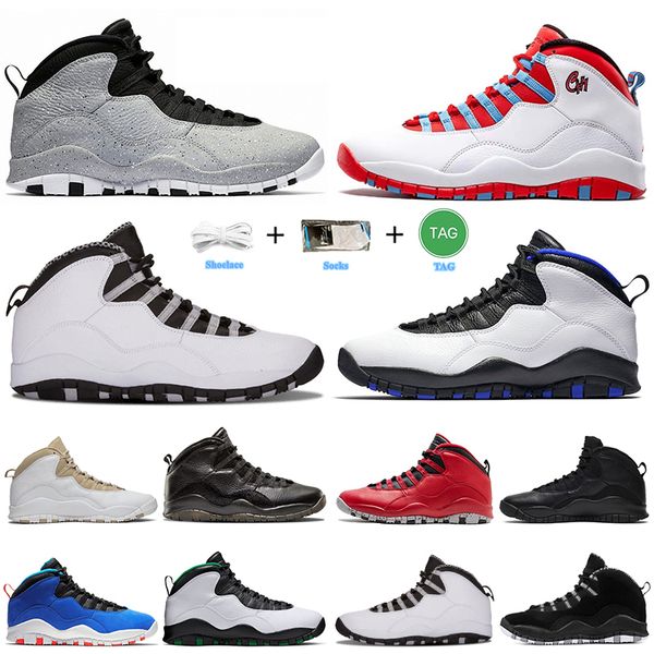 

10 10s mens basketball shoes cement chicago steel grey westbrook huarache light black white drake orlando men women trainers sports sneakers