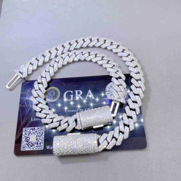 

fine jewelry men gold sterling silver vvs moissanite miami cuban link bracelet