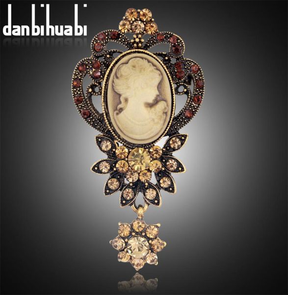 

danbihuabi 2017 new vintage brooch pins elegant beauty broche jewelry fashion rhinestone brooches for women danbihuabi brand9945136, Gray