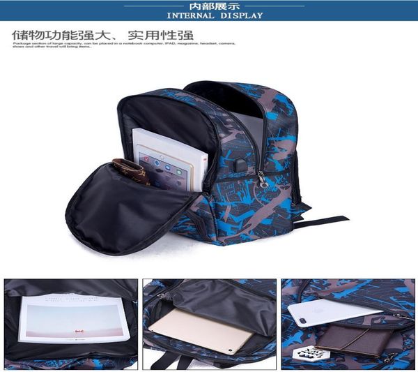 

2022 outdoor bags camouflage travel backpack computer bag oxford brake chain middle school student bag many colors5455268