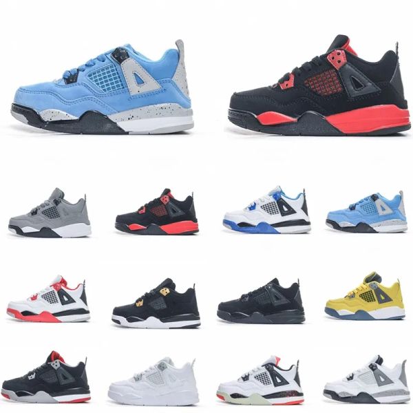 

jumpman 4s kids shoes boys basketball 4 shoe children black mid high sneaker chicago designer scotts military cat trainers baby kid youth to