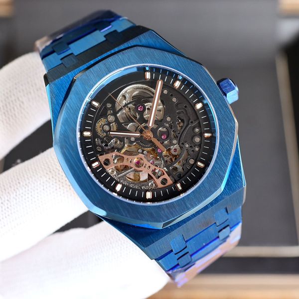 

mens watch automatic mechanical movement designer watches 42mm sapphire wristwatch montre de luxe gifts for men blue, Slivery;brown