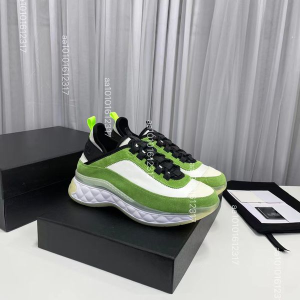 

2023 casual shoes women travel leather lace-up sneaker lady letter designer shoes running trainers letters thick soled shoe platform men gym, Black