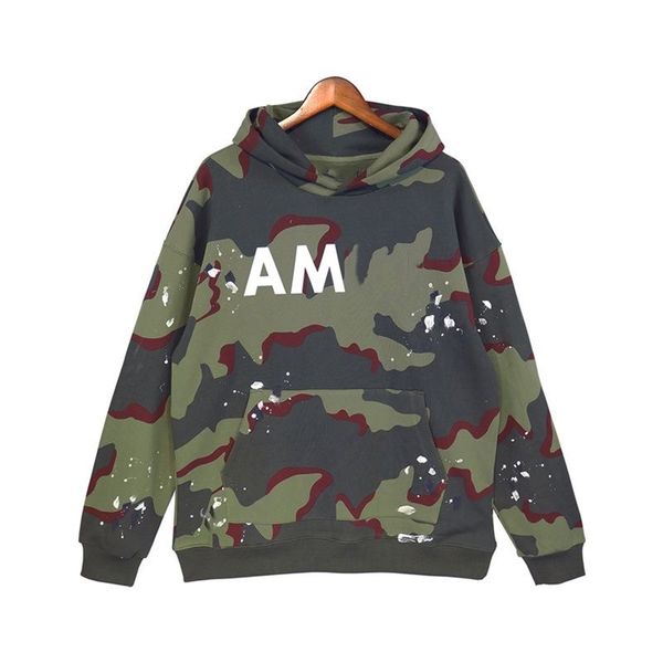 

mens designer pullover fashion men hoodie pure cotton camouflage letter long sleeve street hip-hop hooded, Black