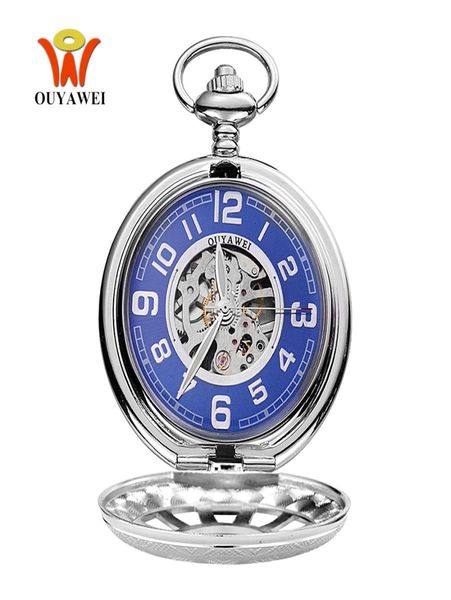 

reloj masculino fashion luxury oyw mechanical hand wind pocket watch men pendant watch full steel case pocket fob watch relogio6820146, Slivery;golden