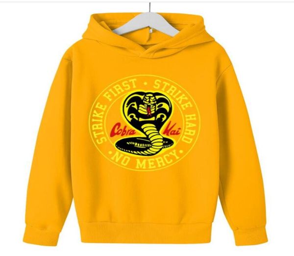 

kid animal print pullovers hoodies sweatshirt crewneck hiphop snake cobra kai hard strike thai venomous long sleeve boy girl6458775, Black