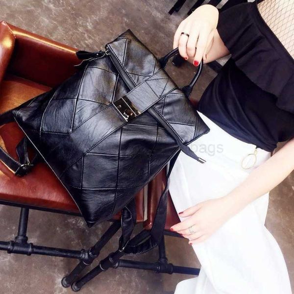 

backpack style new women's vintage backpack diamond women's school bag large capacity travel backpack y35stylishdesignerbags