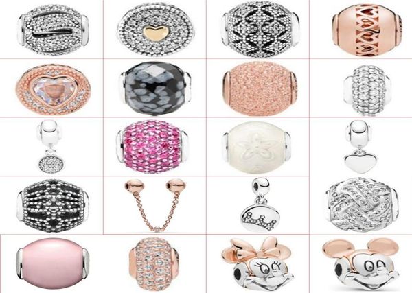 

2021 new style 925 sterling silver fashion diy cute cartoon creative personality sweet e series jewelry factory direct s3206135, Black