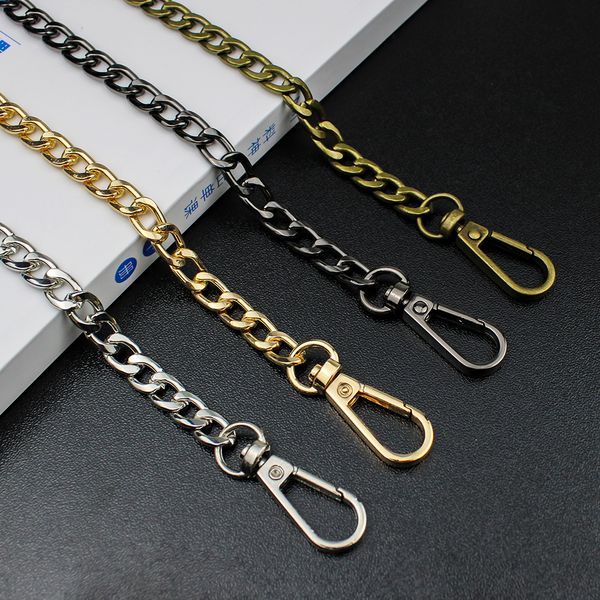

bag parts accessories 5-piece 120cm replacement luxury gold metal handbag chain 2.0nk smooth sector buckle shoulder strap chain bag accessor, Black