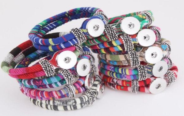 

whole new luxury designer jewelry women bracelets 18mm womens braided rope snap button bangle wrap bracelet wristband diy jewe9097146, Golden;silver