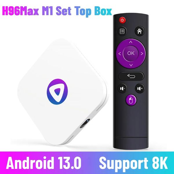 

h96 max m1 android 13 tv box rk3528 support 8k video dual wifi bt media player set box pk yokatv ipx1