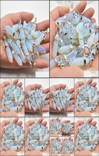 

charms jewelry findings components fashion selling opal stone hexagonal healing reiki point pendants for making drop delivery 20212173627, Bronze;silver