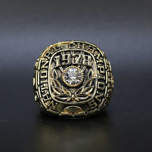 

ncaa 1978 alabama red tide championship ring, Golden;silver