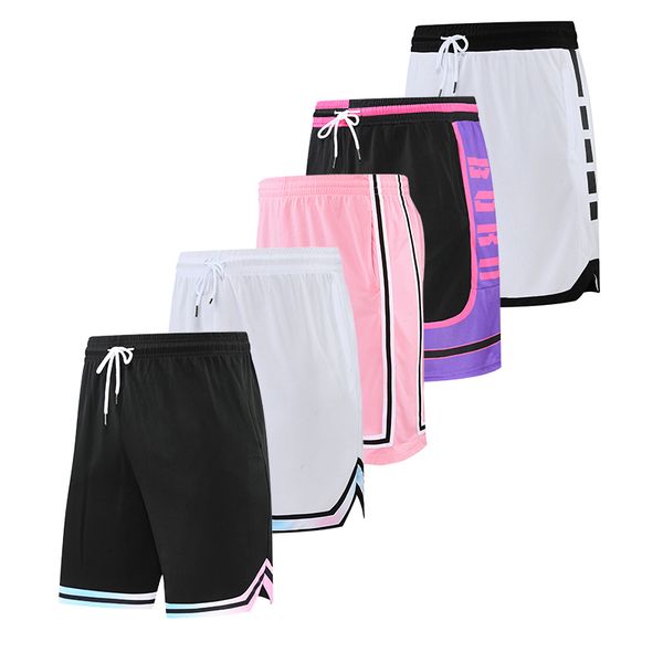 

men's shorts basketball shorts breathable sweat sport running shorts outdoor sports fitness short pants loose beach shorts with zip poc, White;black