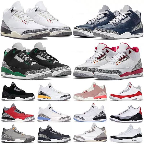 

jumpman 3s basketball shoes 3 men women maniere cardinal fire red dark mocha racer blue unc wizards black white cement georgetown green spor