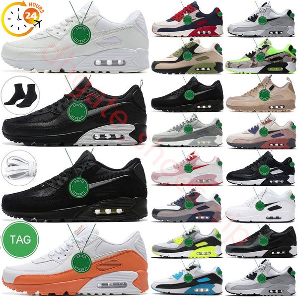 

sports 90 running shoes max leather triple black white void 90s obsidian spring green grey fog infrared hyper royal light blue unc camo men