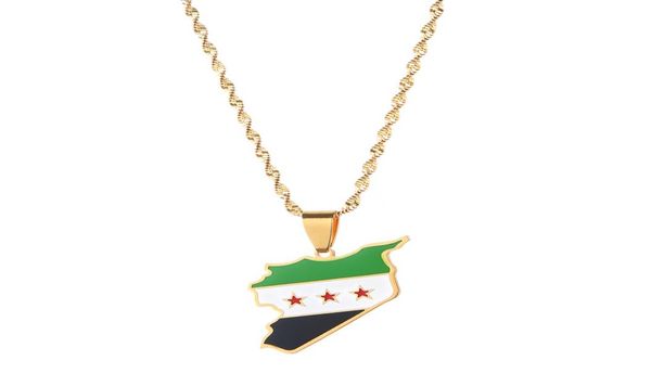 

stainless steel trendy syria map flag pendant necklaces syrians maps women necklace9976923, Silver