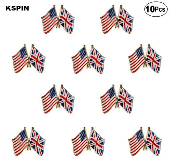 

usa united kingdom lapel pin flag badge brooch pins badges09664486, Gray