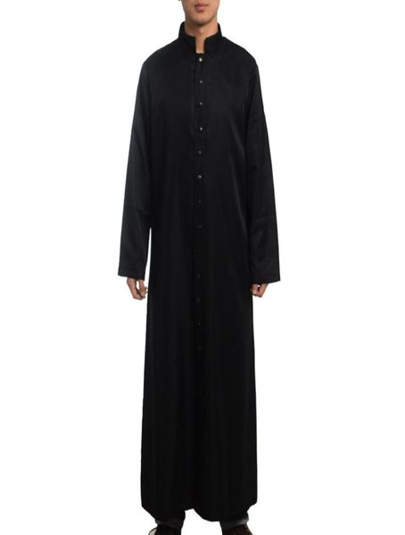 

roman priest cassock costume catholic church clergy black robe gown clergyman vestments single breasted button men cosplay2107854, Black;red