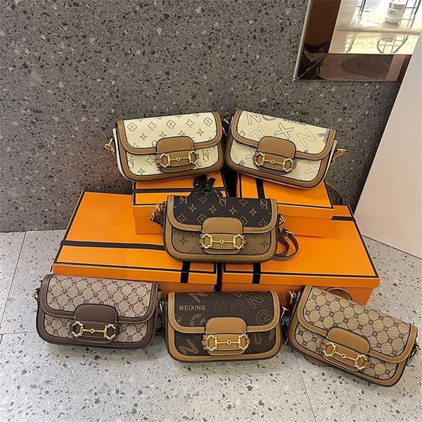 

63% off 2023 new bagbag designer the same high-end printed saddle in counter the new women's with double and single shoulder crossbody