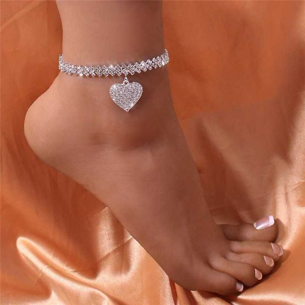 

rhinestone chain women's anklets silver color gold luxury bracelet on leg accessories wedding party fashion jewelry 230719, Red;blue
