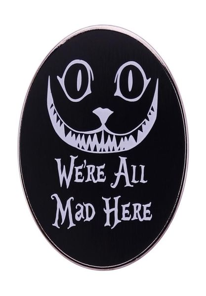 

alice in wonderland chesire cat we039re all mad here pin button badge6910791, Blue