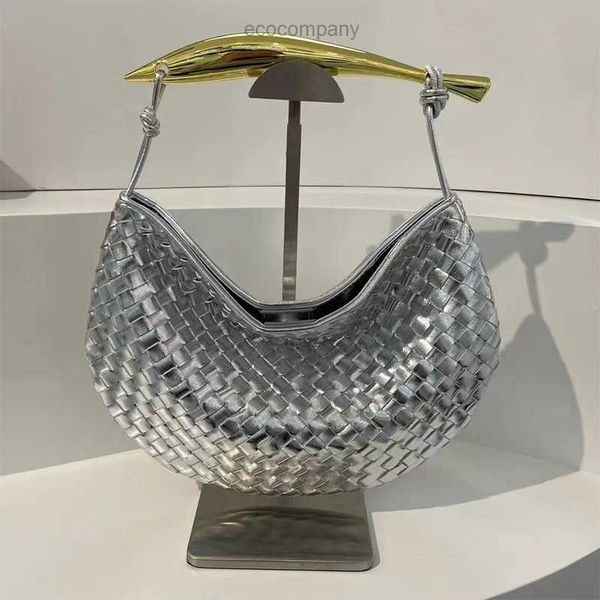 

small designer new sardine design bag woven handbag women's leather versatile high-grade metal handle dumpling 4wkp