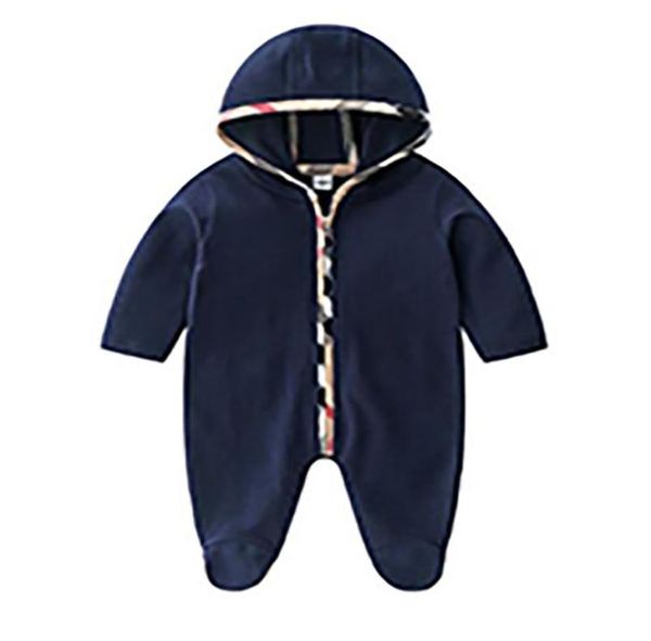 

baby rompers spring autumn new baby boy clothes cotton hooded romper newborn baby girls kids infant jumpsuits clothing 012m6667600, Blue