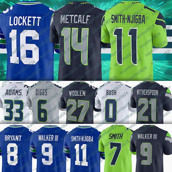 

jaxon smith-njigba seattle dk metcalf seahawks football jerseys tyler lockett tariq woolen geno smith kenneth walker iii jamal adams quandre, Black;red