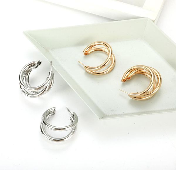 

fashion jewelry women039s vintage layers cute stud earrings gold silver color s2247900777, Golden;silver