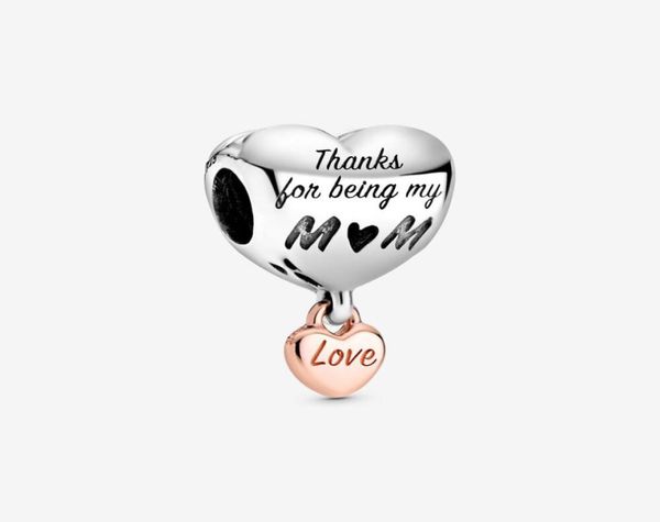 

new arrival 100 925 sterling silver love you mom heart charm fit original european charm bracelet fashion jewelry accessories2409580, Bronze;silver