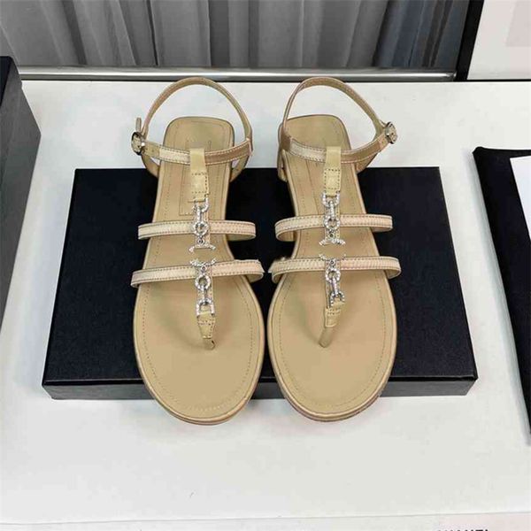 

fashion sandals 2023 channel women's high heels the latest styles to wear comfortable letter logo summer casual student sandals 017-06, Black