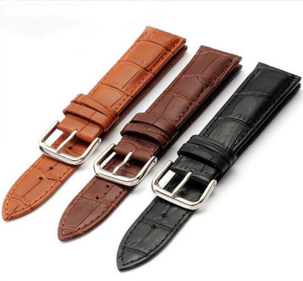 

3 color watch bracelet belt black watchbands leather strap watch band 14mm 16mm 18mm 20mm 22mm 24mm watch accessories wristband7658224, Black;brown