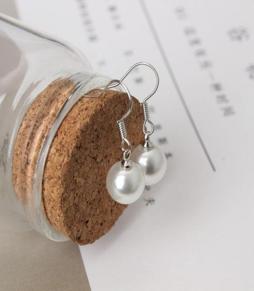 

8mm natural freshwater pearl earring ear cuff earring whole08004639, Silver