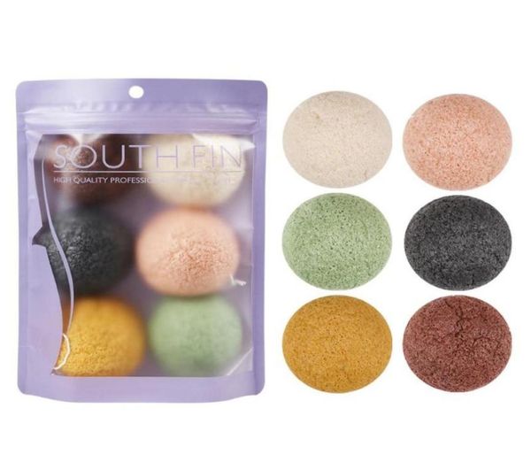 

6 pcsset natural konjac cosmetic puff facial washing sponge face cleanse exfoliator cleansing sponge puff makeup tools6843808