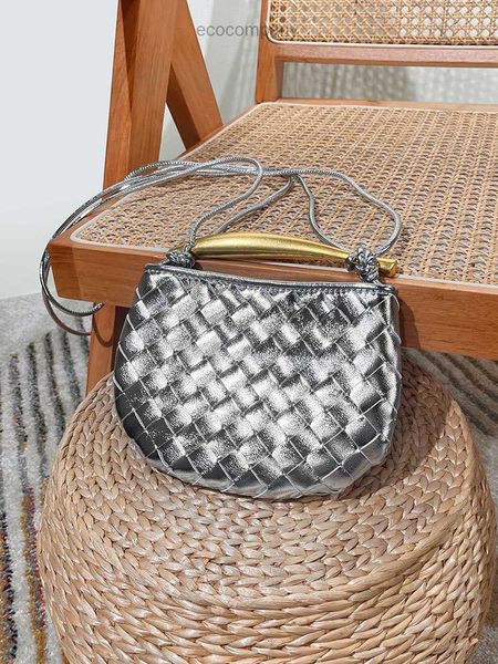 

versatile designer sardine woven bag handbag women's leather advanced hand dumpling 2023 new one shoulder crossbody eurk