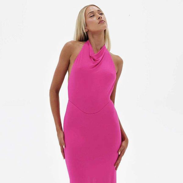 

hanging neck dress for women summer sleeveless backless tight, Black;gray