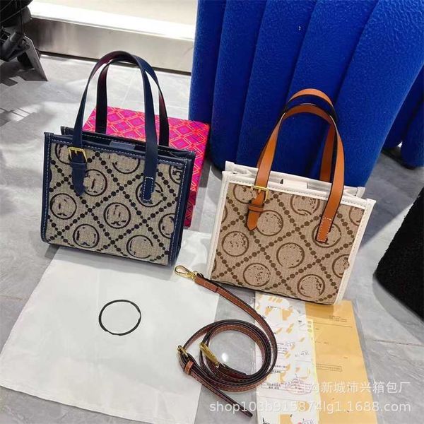 

66% off 2023 new bag bag designer fashion women's one shoulder crossbody jacquard niche design tb handheld small square tote bag leisur
