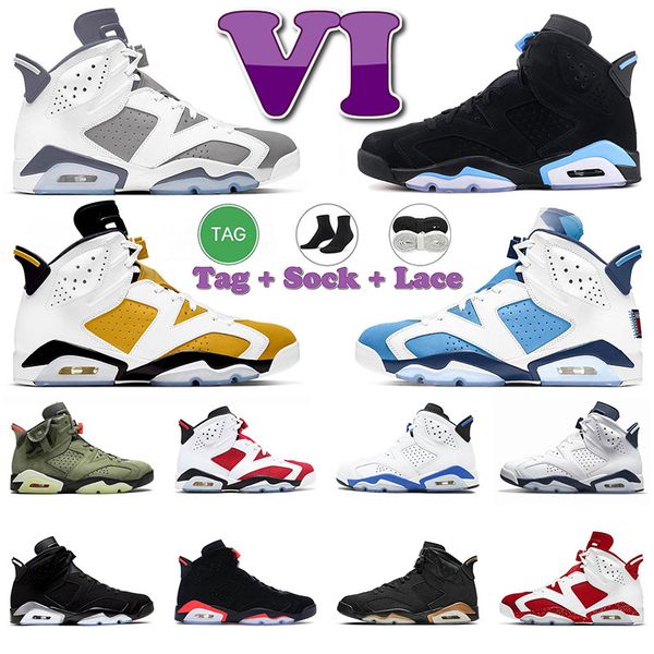 

6 6s men women basketball shoes 6s unc cactus jack yellow ochre cool grey toro varsity red georgetown metallic silver unc carmine bred midni