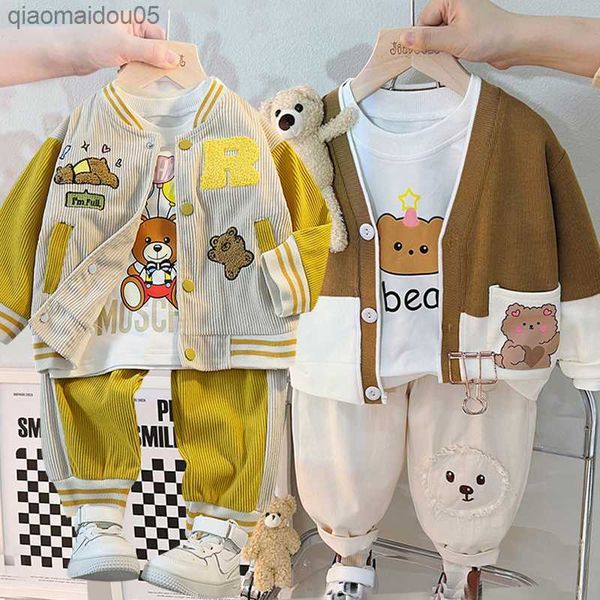 

spring and autumn new children's infant suit boys and girls children's letter printed long sleeve zipper jacket + trousers set l23, Blue;gray