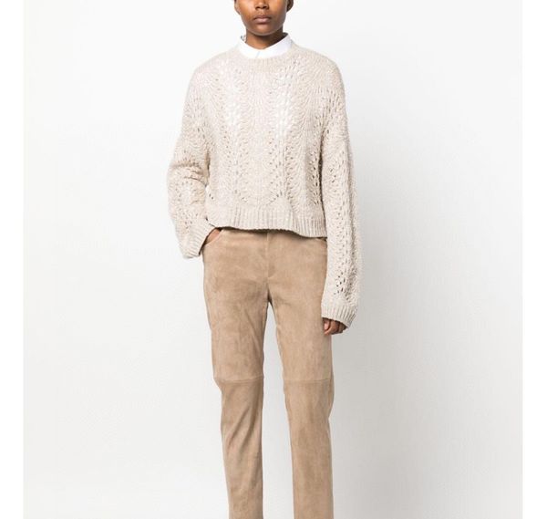 

women's sweater european fashion brand sequin knit sweater, White;black