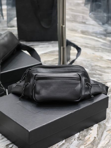 

581375 classic men's and women's waist packs high-end quality chest bag cowhide material lightweight fashion capacity space is sim
