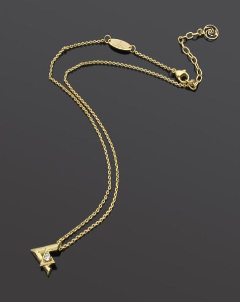 

stainless steel large and small vshaped interlaced single diamond necklace women039s clavicle necklace for woman6863019, Silver