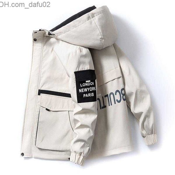 

men's jackets spring and autumn clothes men jacket outwear hooded wadded coat slim parka hip hop mens fashion printed z230720, Black;brown
