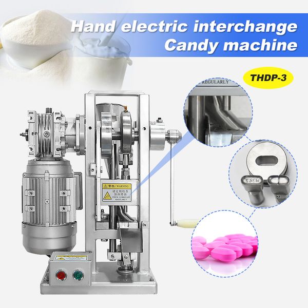 

hnzxib thdp-3 candy press milk tablet 30kn manual & electric single punch press customization with 1 circular mold lab supplies