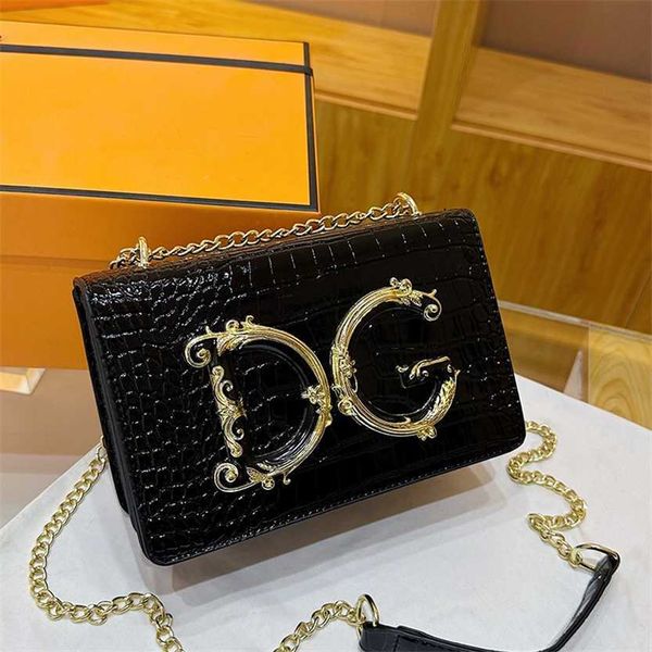 

62% off 2023 new bagdesigner new solid color crocodile chain dg small square fashion women's shoulder bag